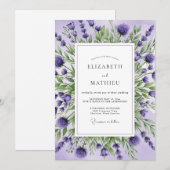 Lavendel Ethische Botanische Trouw Kaart (Voorkant / Achterkant)