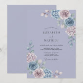 Lavendel Ethische Hydrangea Bruiloft Kaart (Voorkant / Achterkant)
