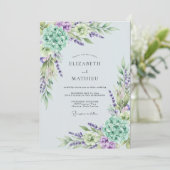 Lavendel Ethische Lente Bruiloft Kaart (Staand voorkant)