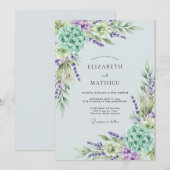 Lavendel Ethische Lente Bruiloft Kaart (Voorkant / Achterkant)