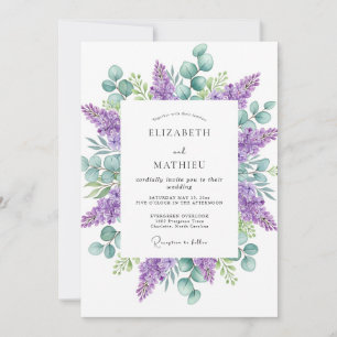 Lavendel Ethische Natuur Bruiloft Kaart