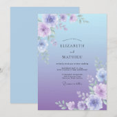Lavendel Ethische Ombre Bruiloft Kaart (Voorkant / Achterkant)