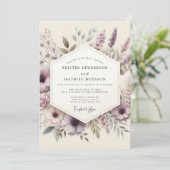 Lavendel Ethische Wilde Bloemen Bruiloft Kaart (Staand voorkant)