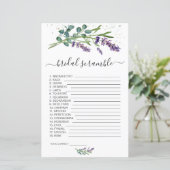 Lavendel Eucalypt Word Scramble Vrijgezellenfeest (Staand voorkant)