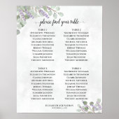 Lavendel Eucalyptus 4 Tafel Trouw Stoelenplattegro Poster (Voorkant)