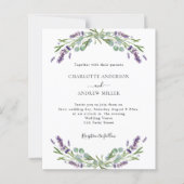 Lavendel eucalyptus avond bruiloft uitnodiging (Voorkant)