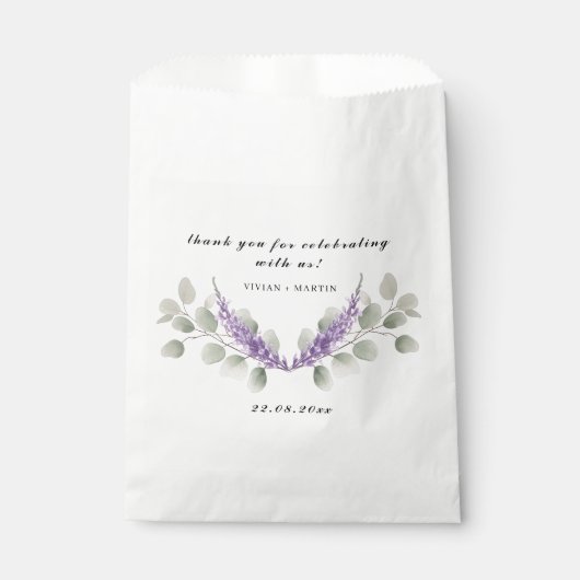 Lavendel & Eucalyptus bladeren Dank u Bedankzakje (Voorkant)