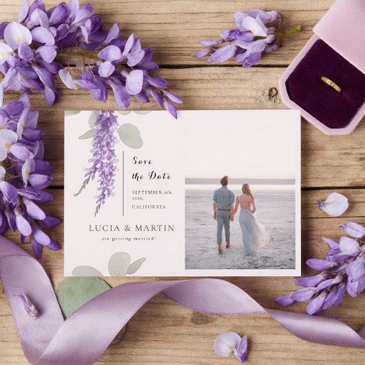 Lavendel Eucalyptus Bladeren Foto Bewaar De Datum Kaart
