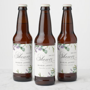 Lavendel Eucalyptus Bladerige Bruiloftsdouche Bier Etiket