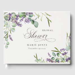 Lavendel Eucalyptus Bladerige Bruiloftsdouche Gastenboek