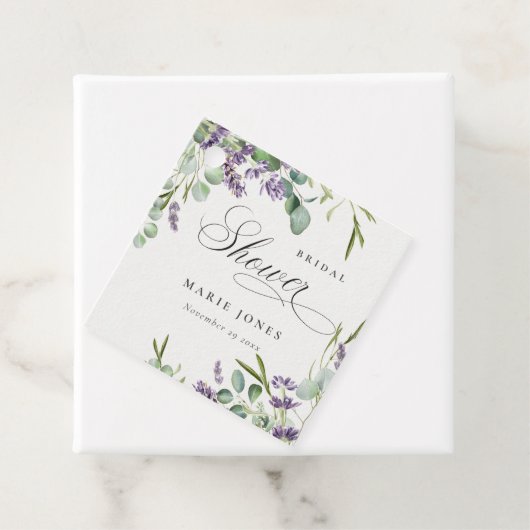 Lavendel Eucalyptus Bladrijke Bruidsdouche Bedankjes Labels (In situ)