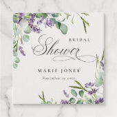 Lavendel Eucalyptus Bladrijke Bruidsdouche Bedankjes Labels (Voorkant)