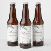 Lavendel Eucalyptus Bladrijke Bruiloftsshower Bier Etiket (Flessen)