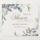 Lavendel Eucalyptus Bladrijke Bruiloftsshower Bier Etiket (Enkel label)