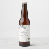 Lavendel Eucalyptus Bladrijke Bruiloftsshower Bier Etiket (Voorkant)