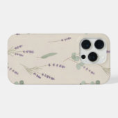 Lavendel Eucalyptus Botanisch Patroon Ontwerp iPhone Hoesje (Achterkant horizontaal)