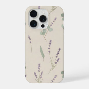 Lavendel Eucalyptus Botanisch Patroon Ontwerp iPhone 15 Pro Case