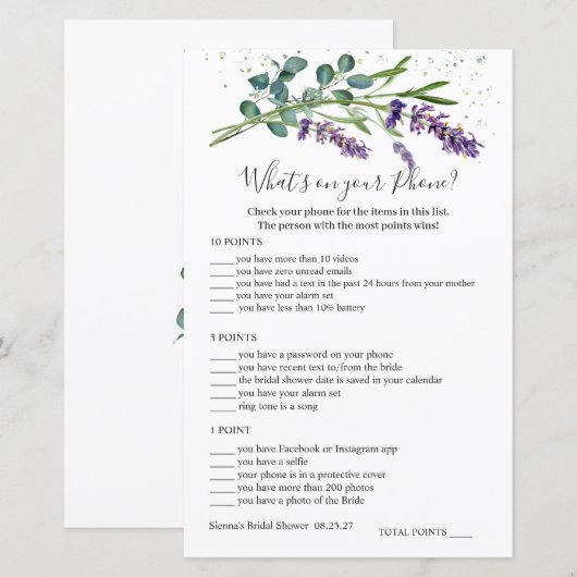 Lavendel Eucalyptus Bridal Wat is er op uw telefoo (Voorkant / Achterkant)