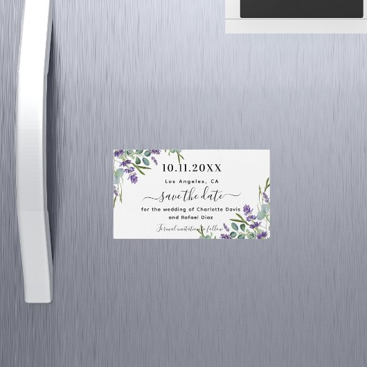 Lavendel eucalyptus bruiloft Save the Date magneet