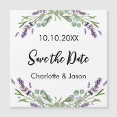 Lavendel eucalyptus bruiloft Save the Date magneet (Voorkant)