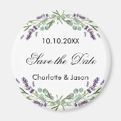 Lavendel eucalyptus bruiloft Save the Date magneet (Voorkant)