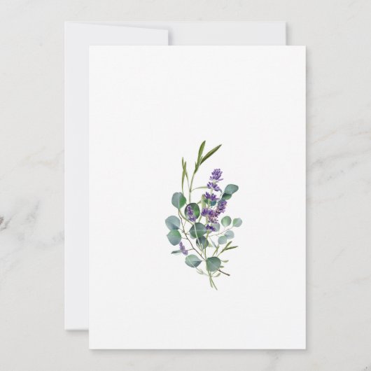 Lavendel Eucalyptus bruiloft uitnodiging (Achterkant)