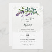 Lavendel Eucalyptus bruiloft uitnodiging (Voorkant / Achterkant)