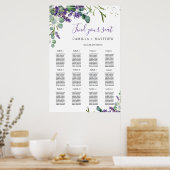 Lavendel Eucalyptus Bruiloft Zitkaarten Poster (Keuken)