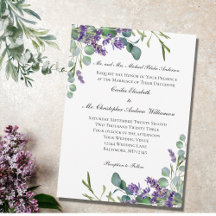 Lavendel Eucalyptus Elegante Formele Bruiloft