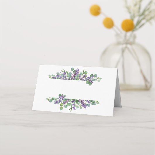 Lavendel Eucalyptus Elegante Trouw Plaatskaartje (Voorkant)