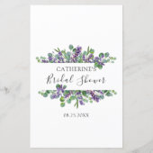 Lavendel Eucalyptus Foliage Bridal Bingo Spel (Achterkant)