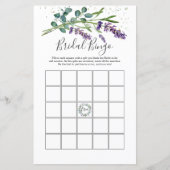 Lavendel Eucalyptus Foliage Bridal Bingo Spel (Voorkant)
