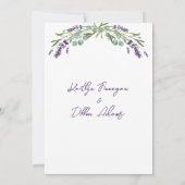 Lavendel Eucalyptus Foliage repetitie diner Kaart (Achterkant)