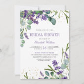 Lavendel Eucalyptus Foto QR Code Bruidsdiner Kaart (Voorkant)