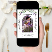 Lavendel eucalyptus foto QR trouwkaart save the da Save The Date