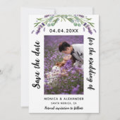 Lavendel eucalyptus foto trouwkaart Save the Date (Voorkant)