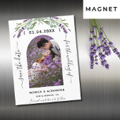 Lavendel eucalyptus foto trouwkaart save the date magnetische uitnodiging
