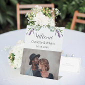 Lavendel eucalyptus foto welkom huwelijk reclamebord met voetstuk