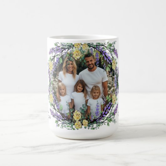 Lavendel eucalyptus geel rose gepersonaliseerde fo koffiemok (Center)