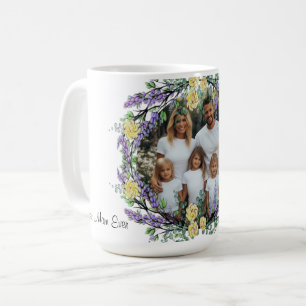 Lavendel eucalyptus geel rose gepersonaliseerde fo koffiemok