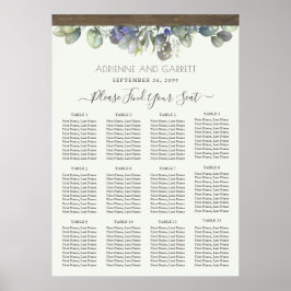 Lavendel & Eucalyptus Greenery Trouwstoel Grafiek Poster