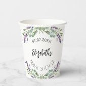 Lavendel eucalyptus groen bruidsdouche papieren bekers (Voorkant)