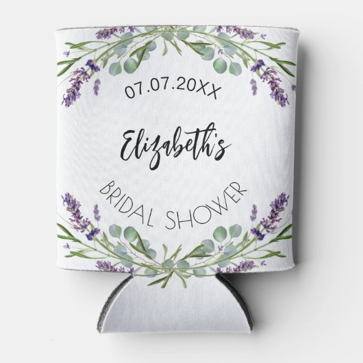 Lavendel eucalyptus groen bruidsshower blikjeskoeler (Voorkant)