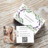 Lavendel eucalyptus groen foto QR code Visitekaartje