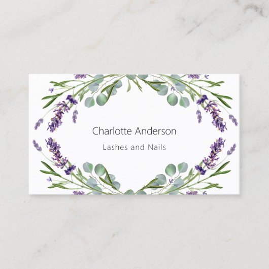 Lavendel eucalyptus groen foto QR code Visitekaartje (Voorkant)