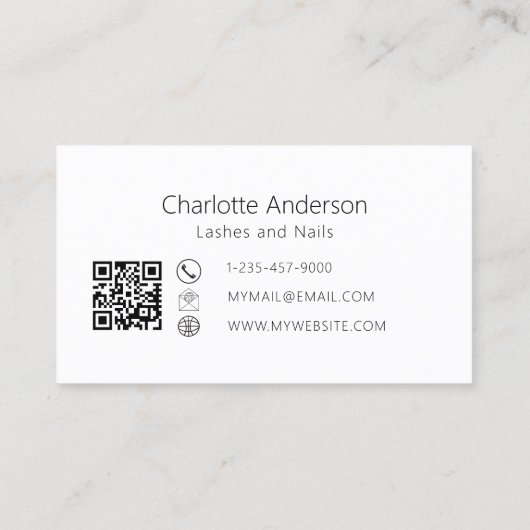 Lavendel eucalyptus groen logo QR-code Visitekaartje (Achterkant)