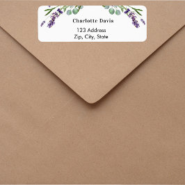 Lavendel eucalyptus groen retouradreslabel etiket