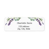 Lavendel eucalyptus groen retouradreslabel etiket (Voorkant)