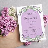 Lavendel eucalyptus groen violette boog bruiloft kaart