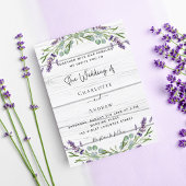 Lavendel eucalyptus groen wit hout bruiloft uitnodiging briefkaart